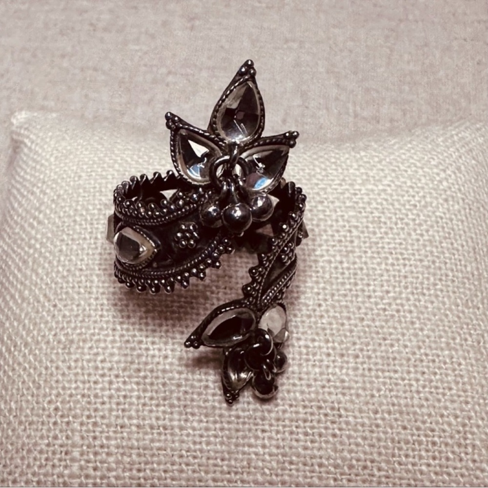 Vintage | Ring | Kundan Silver Ring | Ethnic | Boho | Festival | - Picture 5 of 5